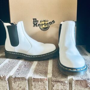 Dr. Martens White Chelsea Boots